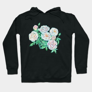 White roses pastel artwork Hoodie